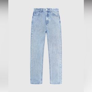 MANIERE DE VIOR HIGH WISE RHINESTONE MOM JEANS- MID BLUE! SIZE US 10
